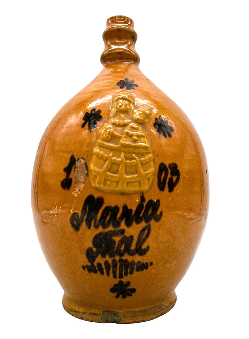 Antique Ovid Redware Pottery Jug Dated 1903 Maria