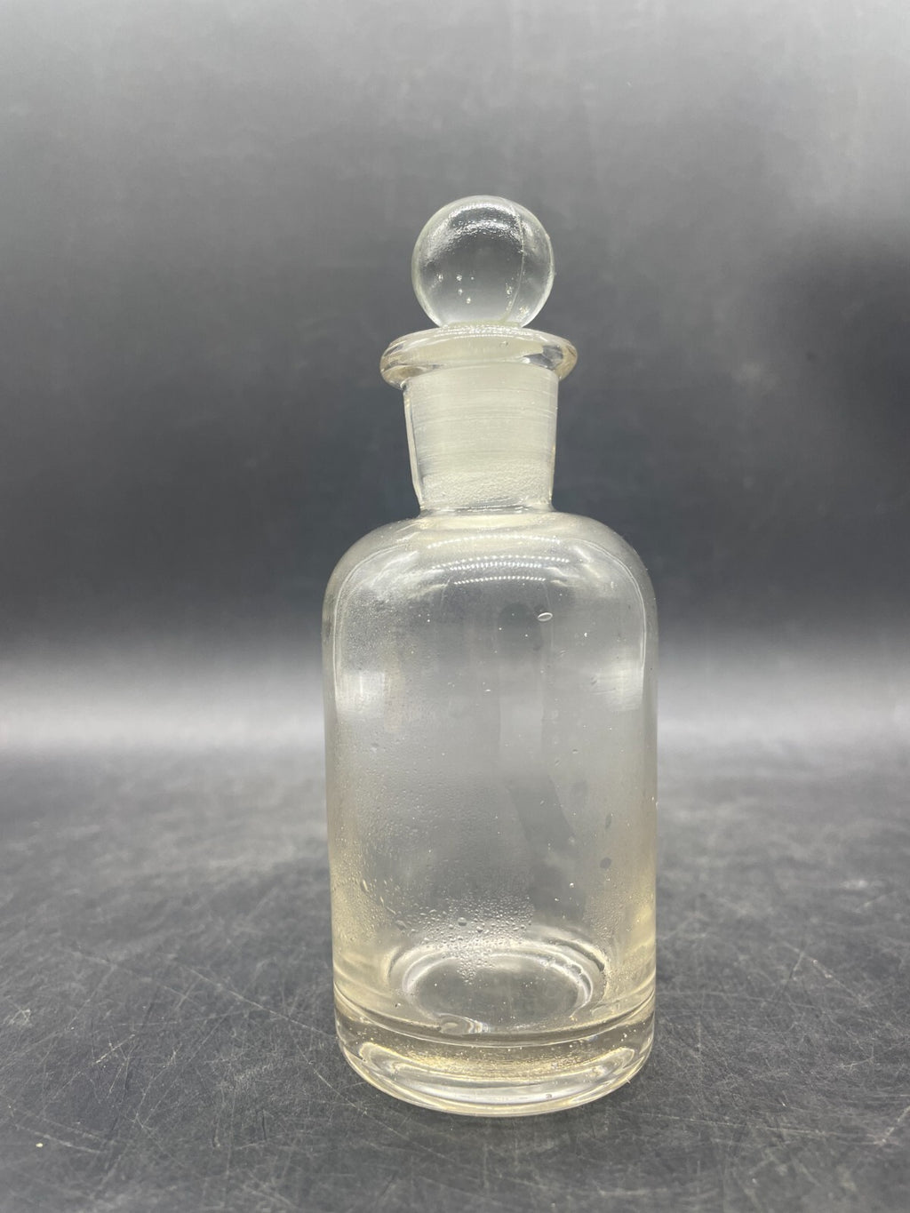 Rare Antique European Glass Perfume Bottle with Enamel Travel Case