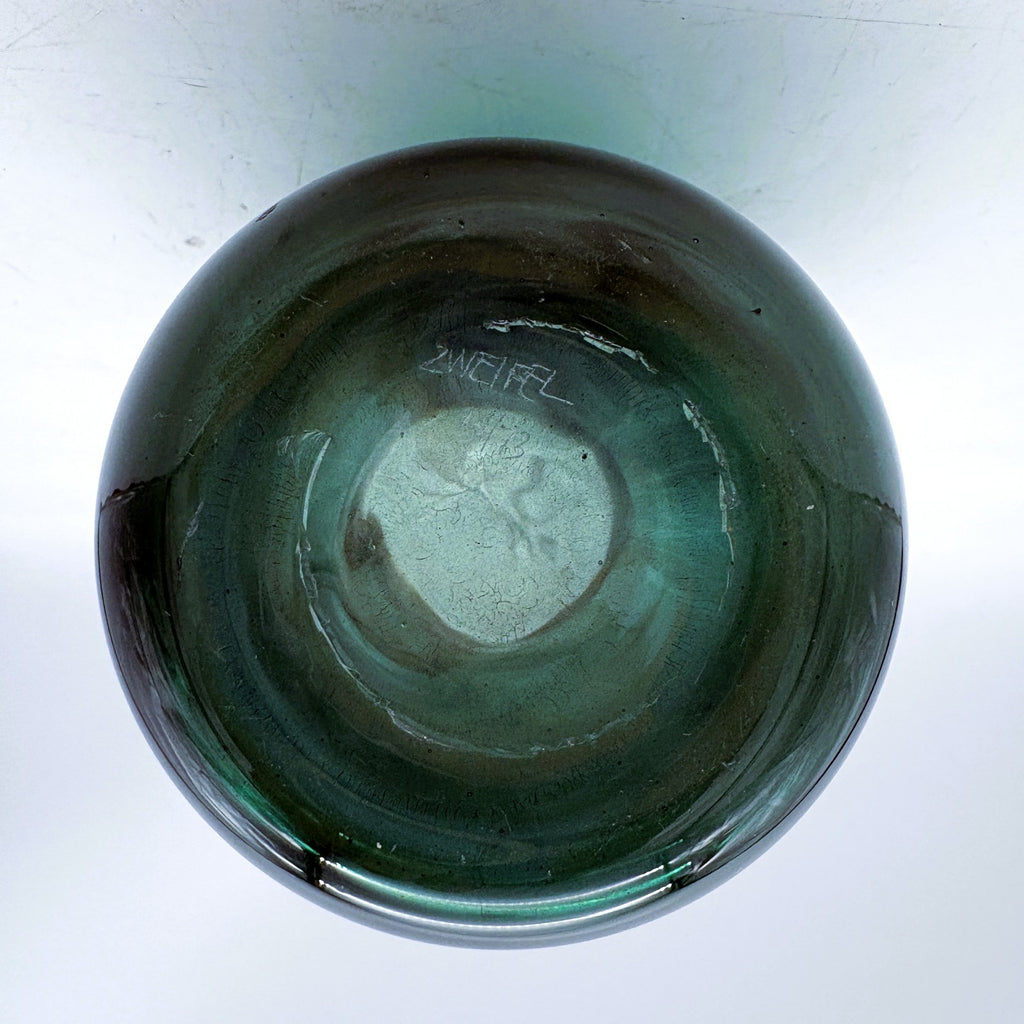 CRAIG ZWEIFEL Hand Blown Art Glass VASE Studio Art Early 1973 Triple Neck Vase