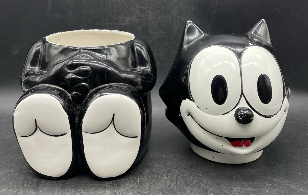 Vintage 1990s Felix the Cat Cookie Jar by Benjamin & Medwin - Rare Ceramic Collectible 11.5"