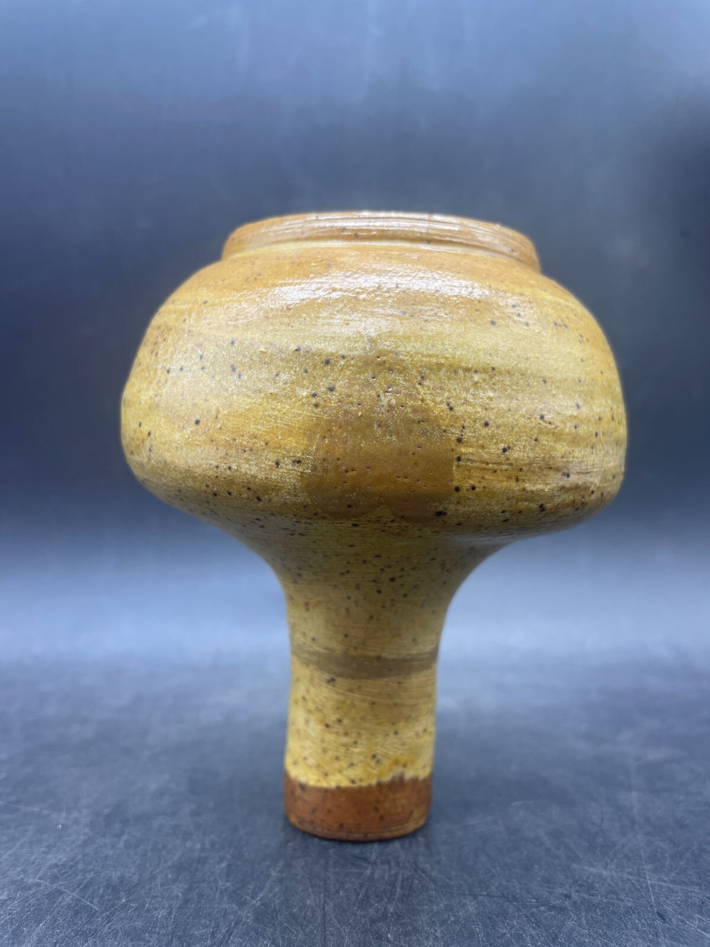 Signed Studio Art Pottery Vase - Neutral Beige Ceramic 4.5" Handmade