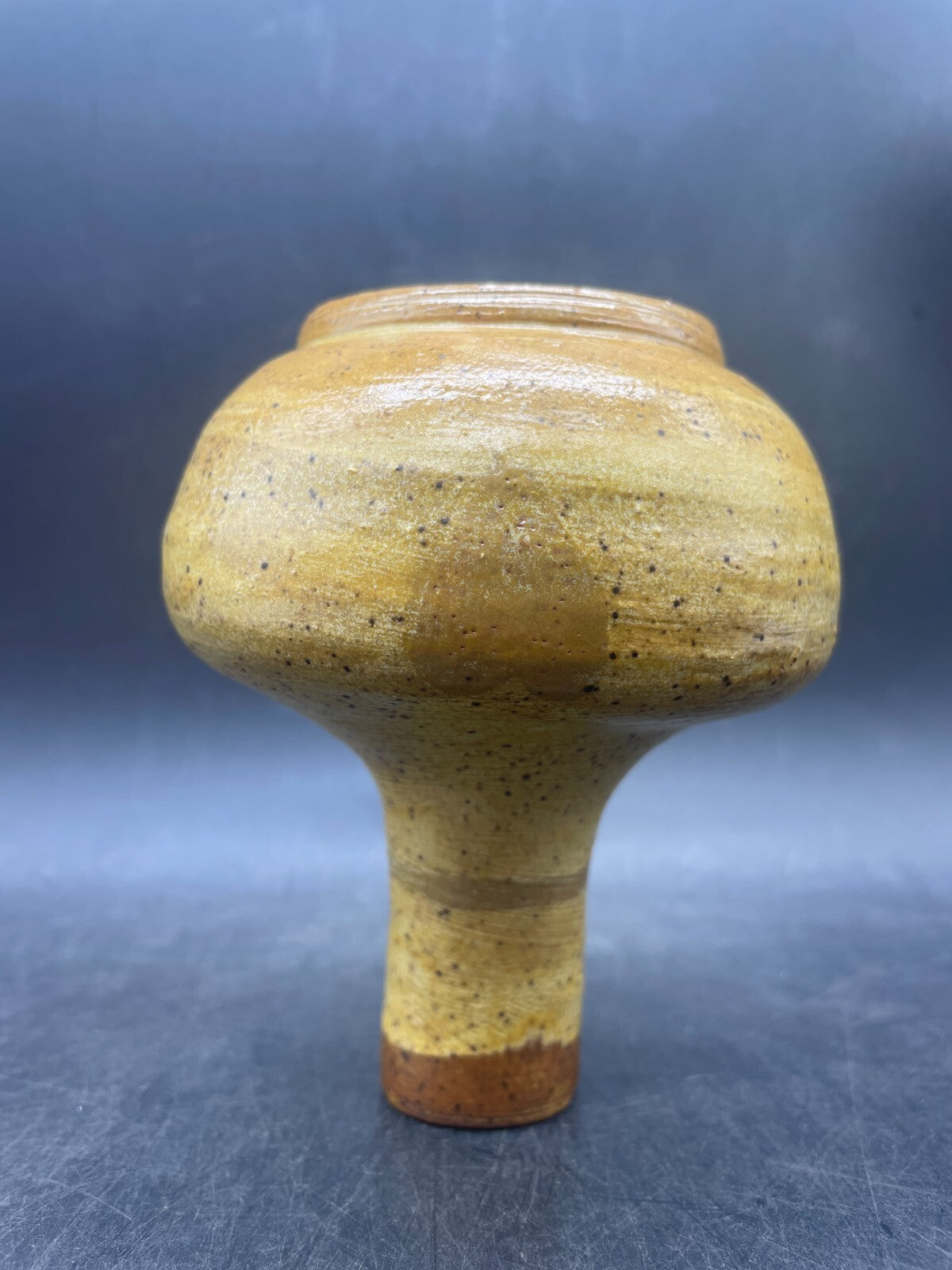 Signed Studio Art Pottery Vase - Neutral Beige Ceramic 4.5" Handmade