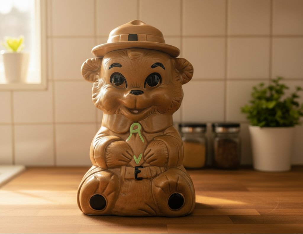 Vintage 1960s Twin Winton Smokey the Bear Cookie Jar - Ceramic Ranger