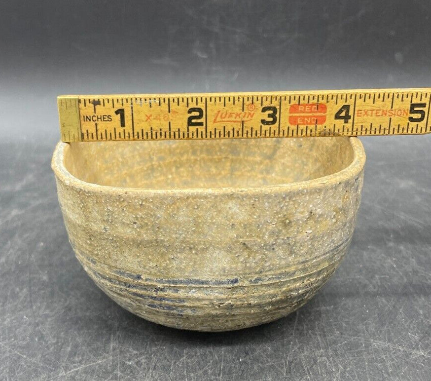 Vintage Artist Signed Art Pottery Bowl Vessel Hand Thrown Neutral Palate
