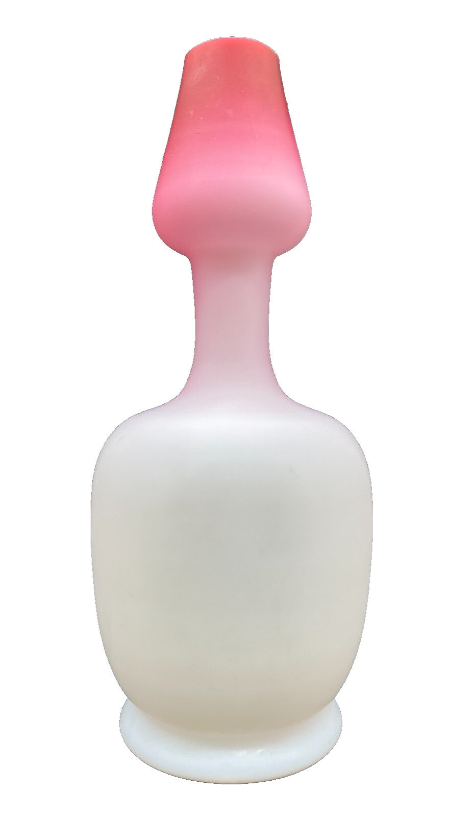 Bohemian Victorian Peach Blow Satin Glass Vase - Pink Cased Double Gourd 8"