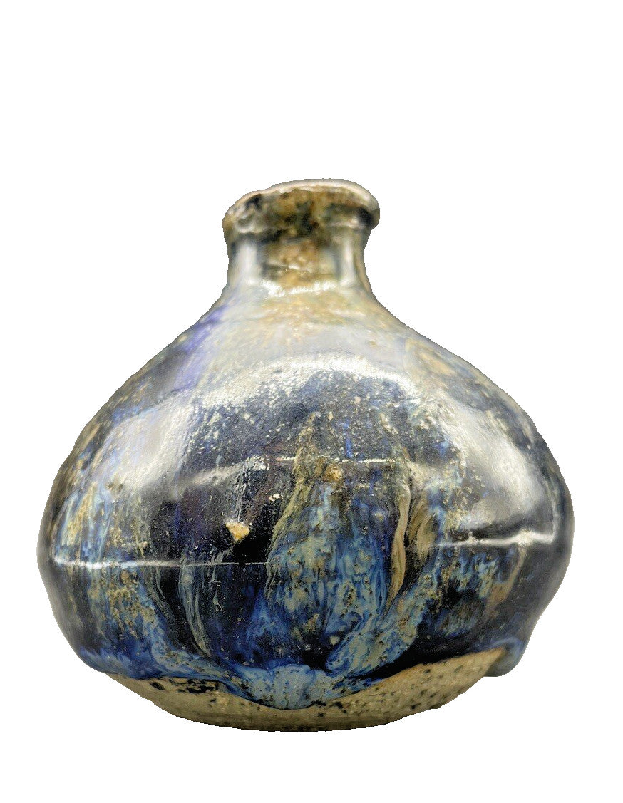 Miniature Art Pottery Vase | Mixed Glaze & Earthy Tones