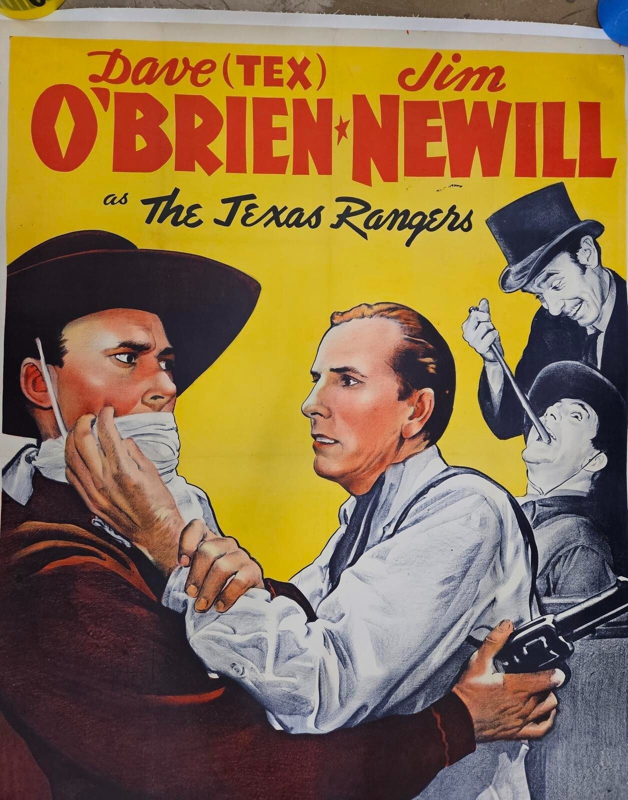 Rare 1948 Trail of Terror Movie Poster - Huge 6.5 Foot Lithograph Linen-Mounted Western