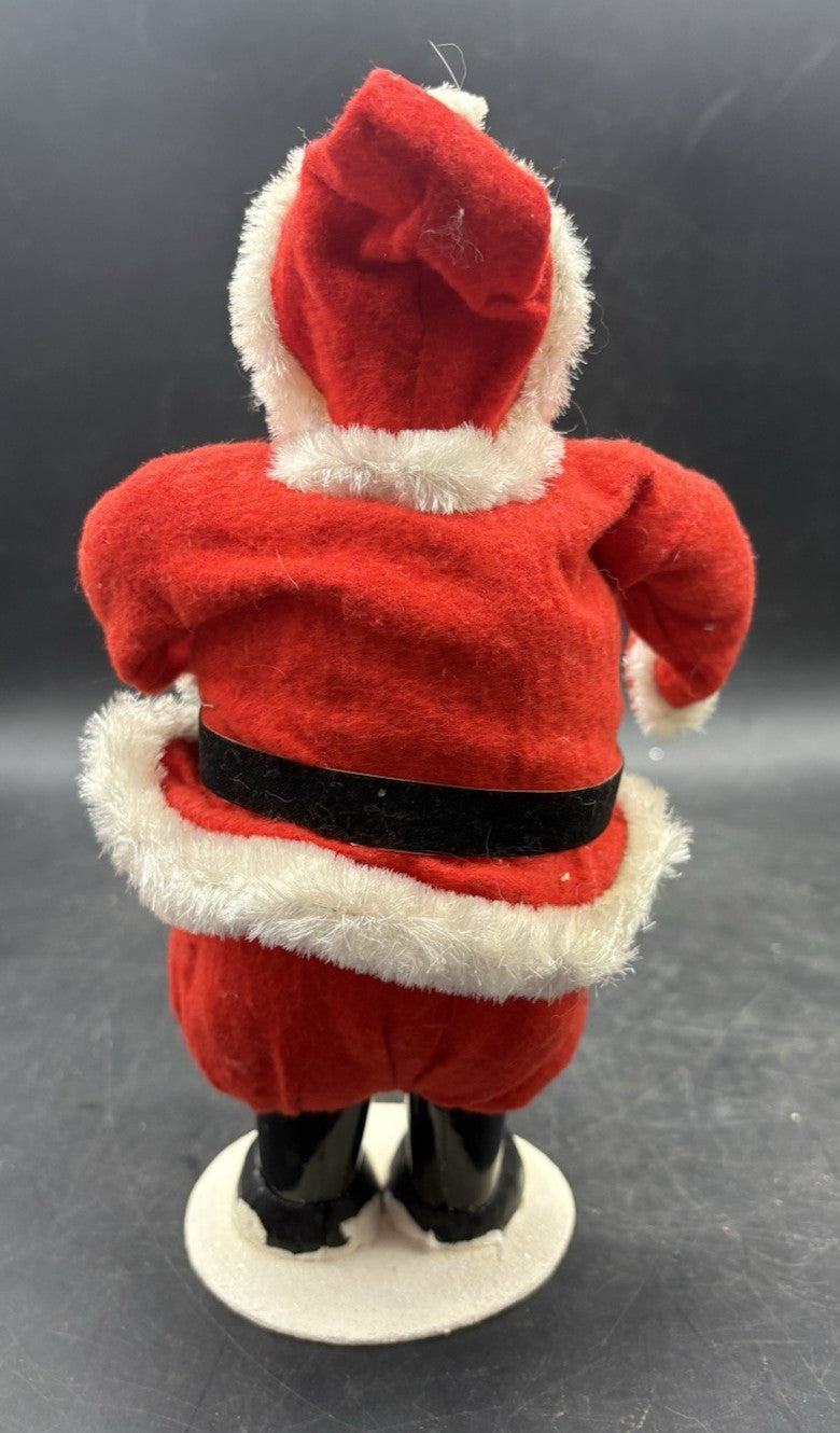 Vtg 50’s Rubber Face Santa Claus Figure Doll Felt Suit MCM Christmas Japan