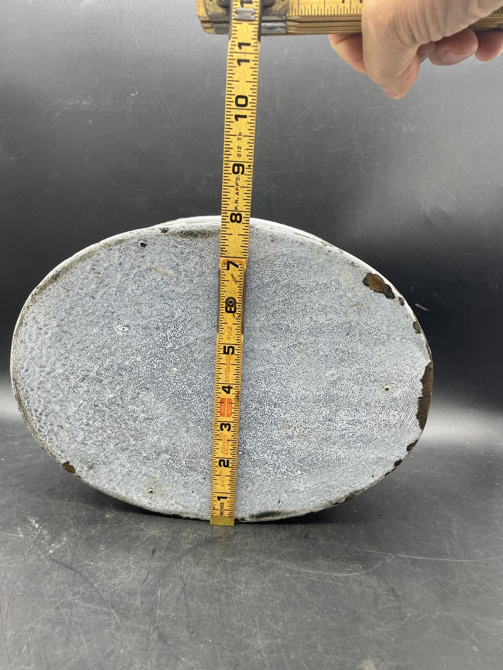 Antique Grey Gray Graniteware Enamelware Butter Storage Bucket Lunch Box Pail