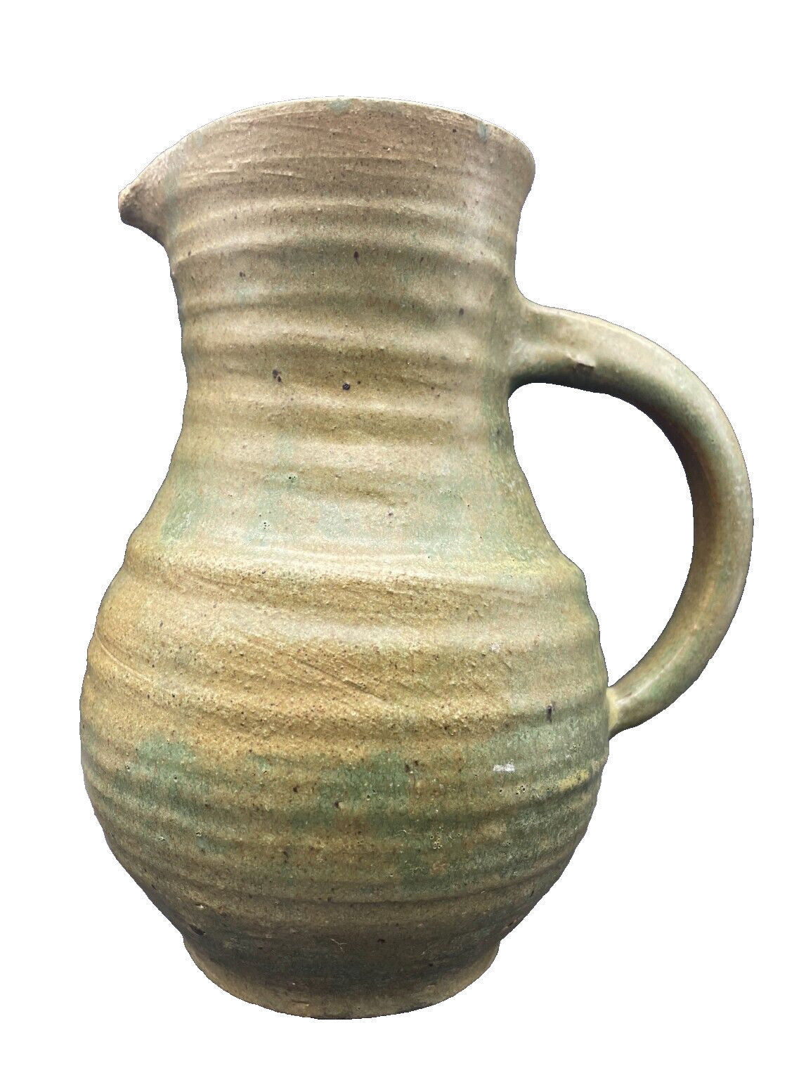 Vintage Studio Pottery Vase Pitcher Signed by Carmon - Handmade Earth Tone 7.5"