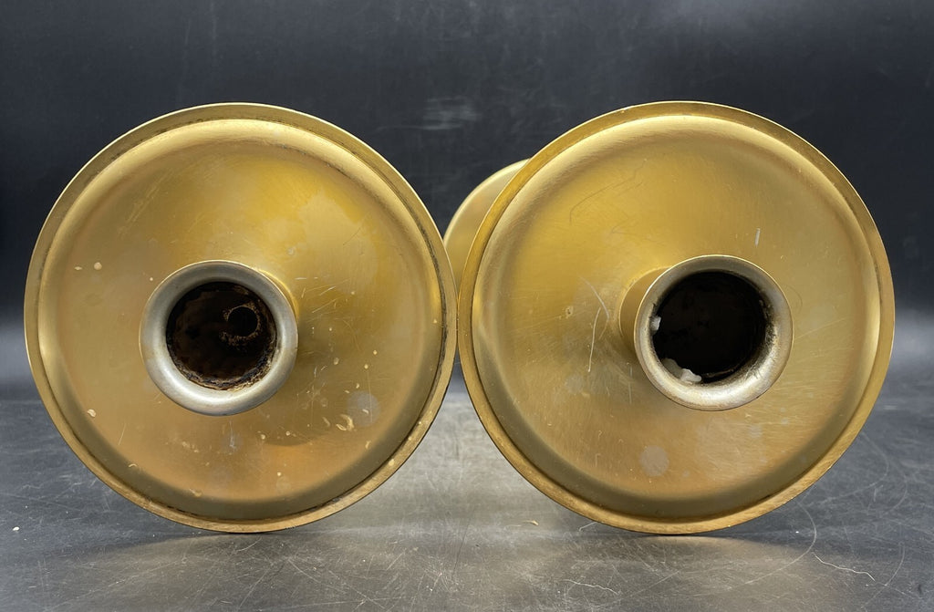 Vintage Brass Altar Candlesticks Pair - Handmade Church Candle Holders 12.25"