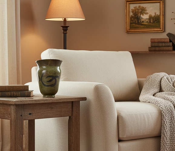 1947 Signed Abstract Art Pottery Vase Signed GNM '47