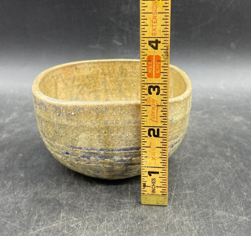 Vintage Artist Signed Art Pottery Bowl Vessel Hand Thrown Neutral Palate