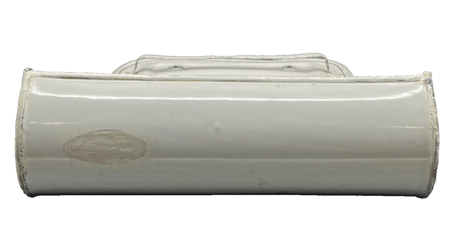 Antique 1930s German White Enamelware Utensil Holder - Vintage Kitchen Organizer 20" x 12"