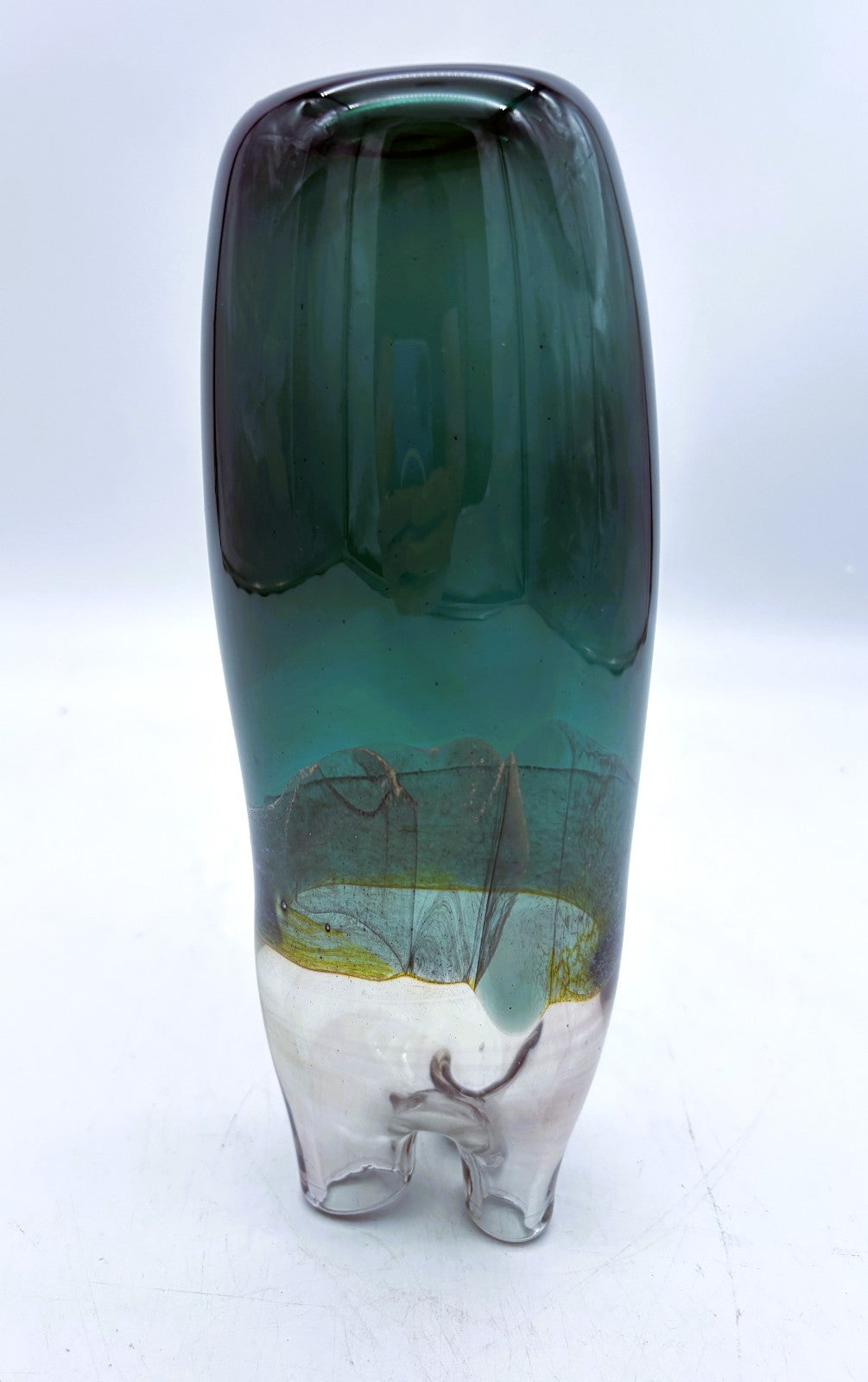 CRAIG ZWEIFEL Hand Blown Art Glass VASE Studio Art Early 1973 Triple Neck Vase