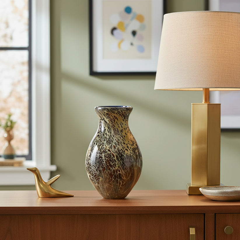 LOVELY ART GLASS VASE ATTRIBUTED TO MICHAEL COHN