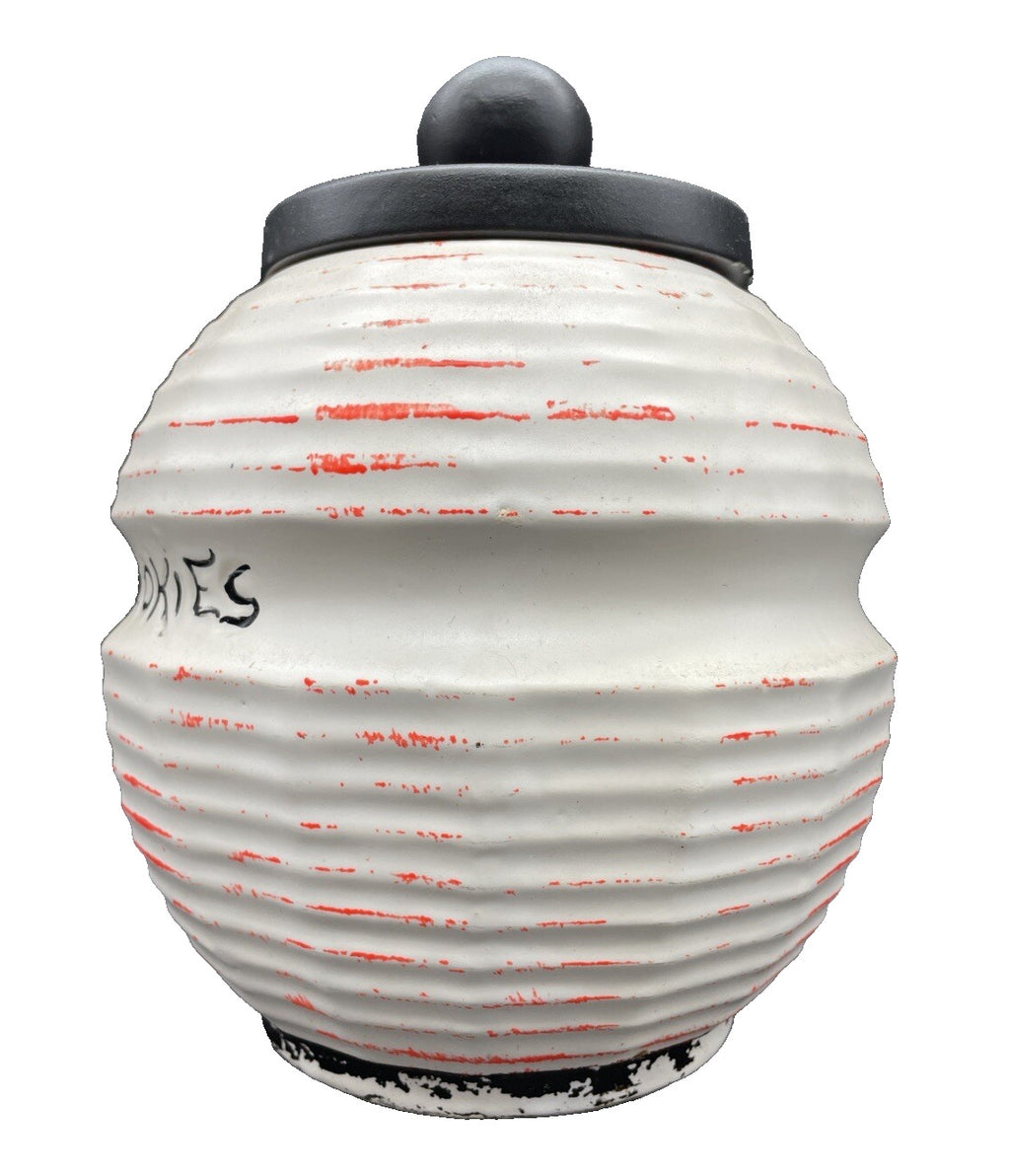 Vintage McCoy Pottery Cookie Jar Lantern Fortune Cookie Jar With Lid