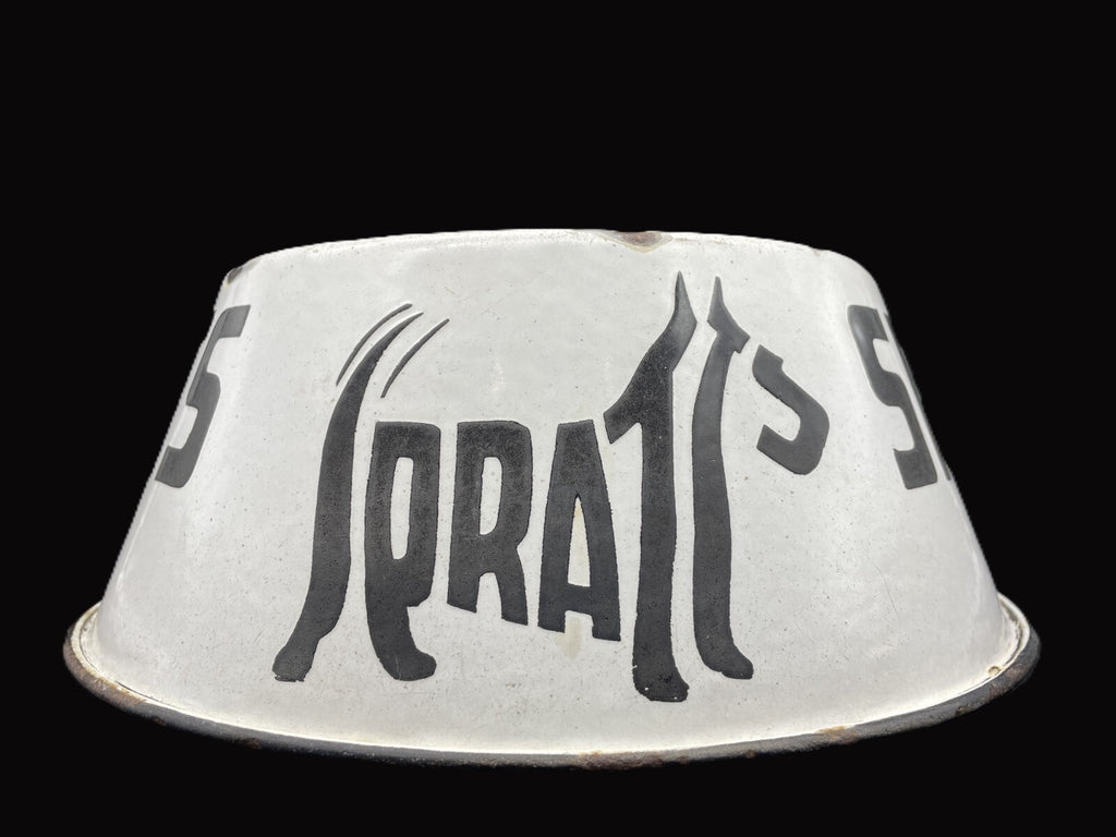 Rare 1920s Spratt's Enamel Advertising Dog Bowl - Iconic Terrier Logo
