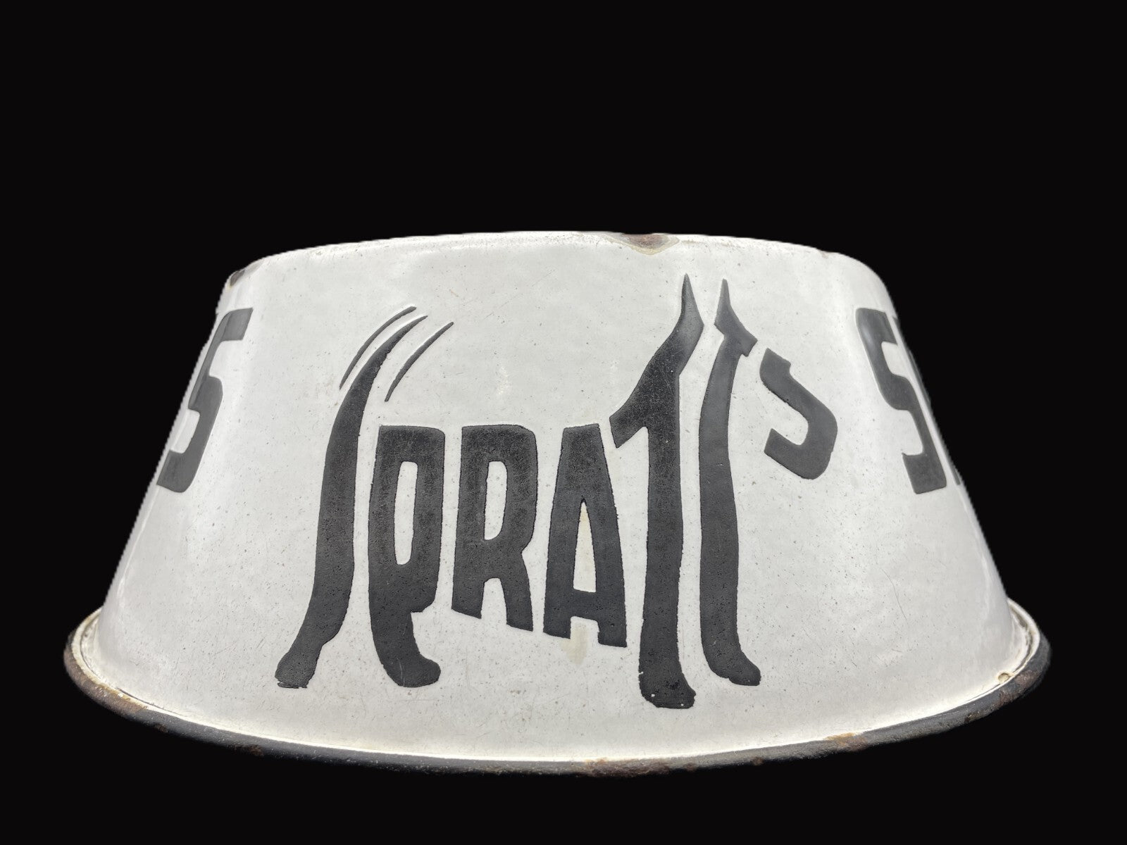 Rare 1920s Spratt's Enamel Advertising Dog Bowl - Iconic Terrier Logo