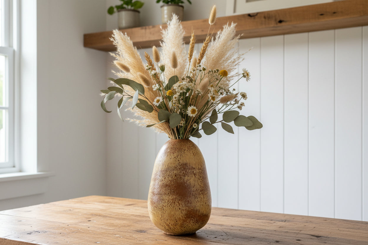 Artist Signed Studio Pottery Vase Vessel Hand thrown Earth Tones 6"