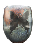 Harold Long Raku Pottery Vase American Butterfly
