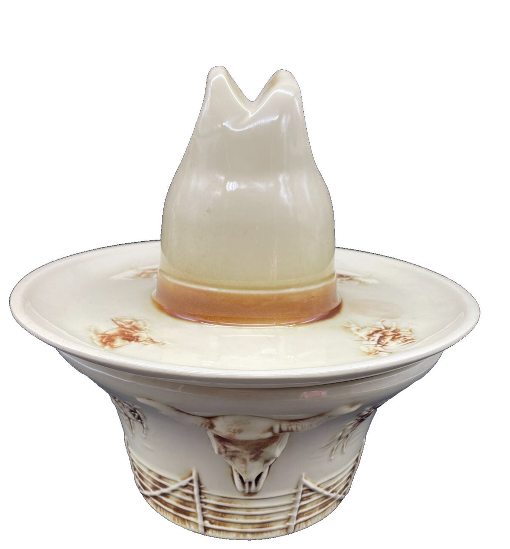 Vintage 1960 McCoy El Rancho Sombrero Serve All Chip & Dip Bowl - USA