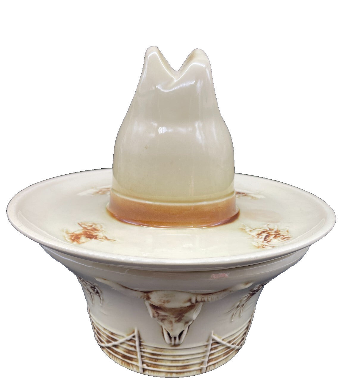 Vintage 1960 McCoy El Rancho Sombrero Serve All Chip & Dip Bowl - USA