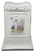 Antique 1930s German White Enamelware Utensil Holder - Vintage Kitchen Organizer 20" x 12"