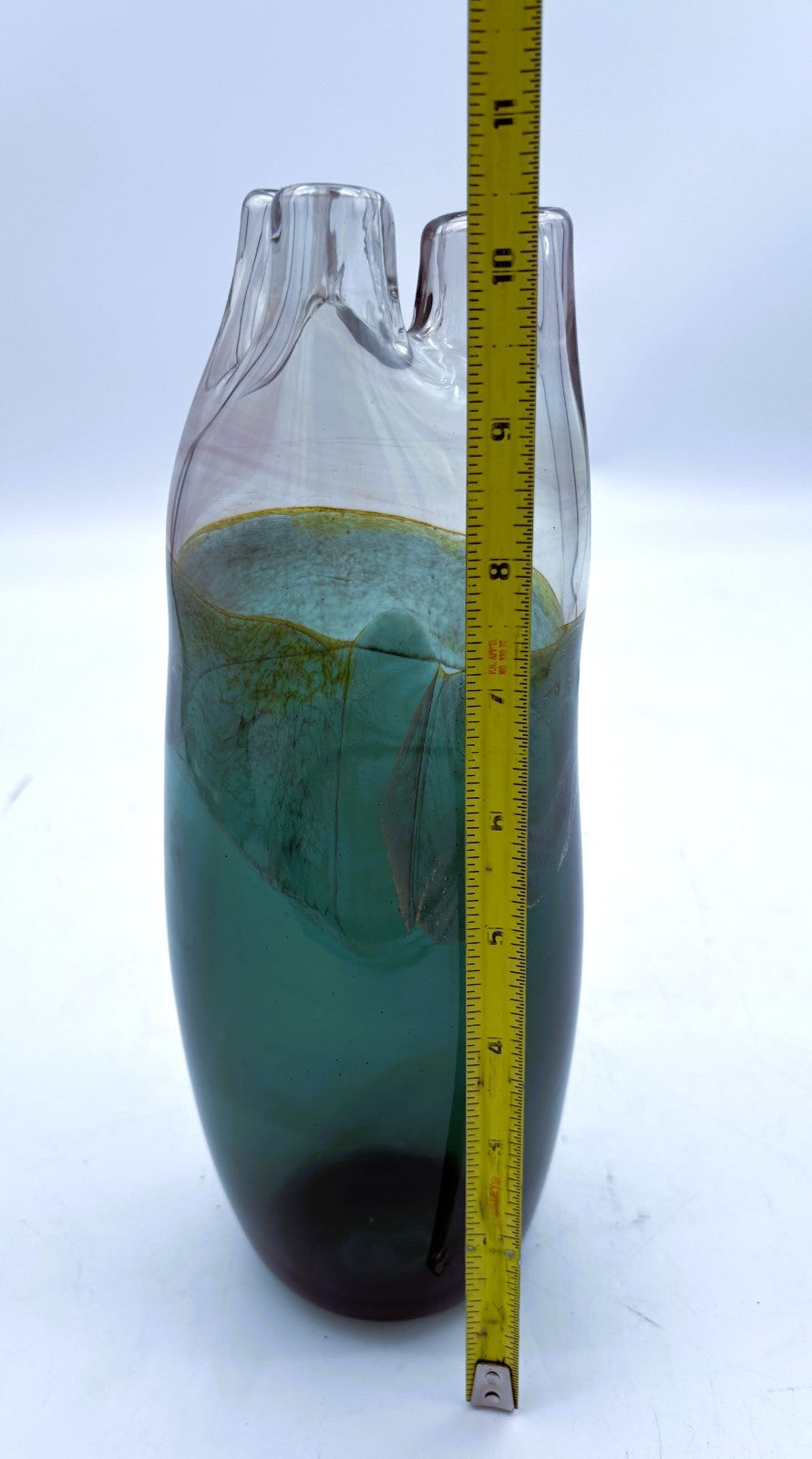 CRAIG ZWEIFEL Hand Blown Art Glass VASE Studio Art Early 1973 Triple Neck Vase