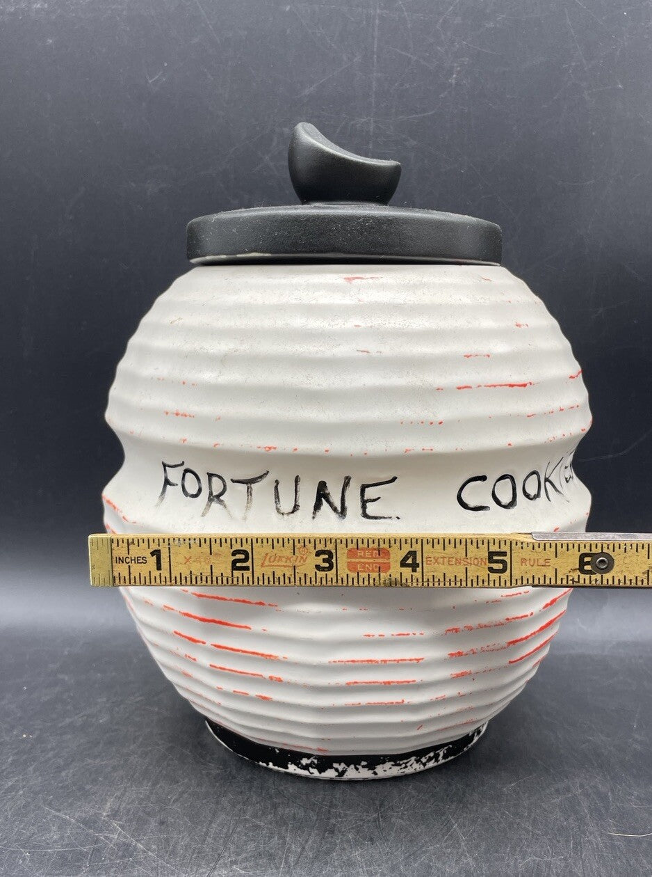 Vintage McCoy Pottery Cookie Jar Lantern Fortune Cookie Jar With Lid