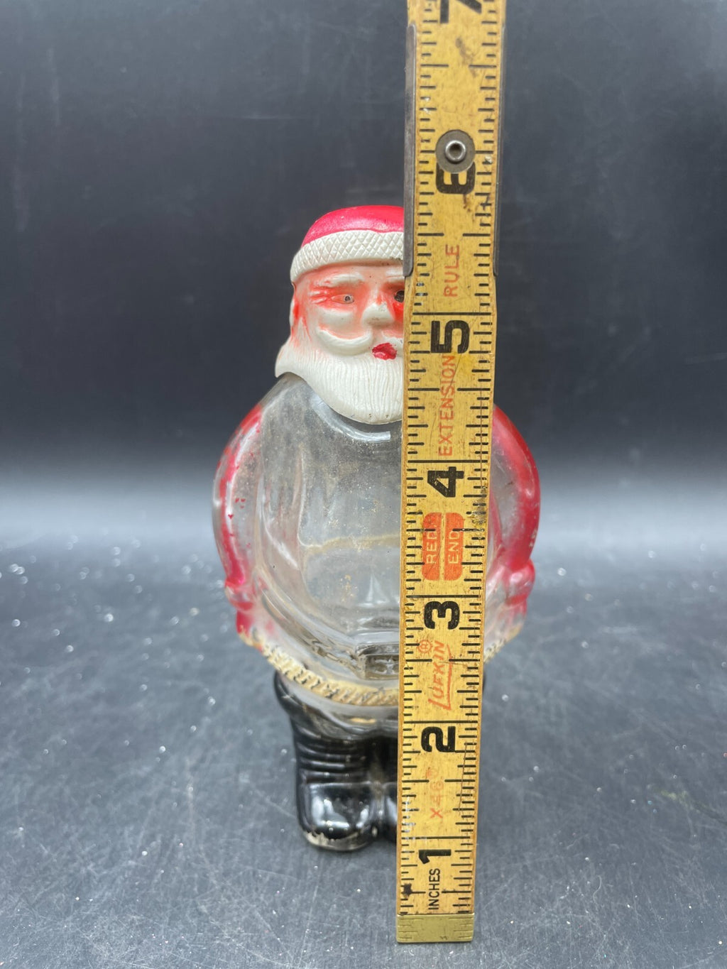 Vintage 1940s Millstein Santa Claus Glass Candy Container - Jeannette PA Christmas