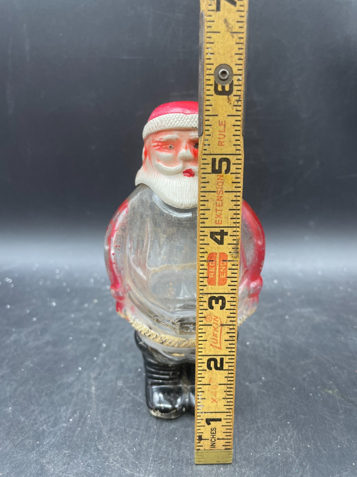 Vintage 1940s Millstein Santa Claus Glass Candy Container - Jeannette PA Christmas