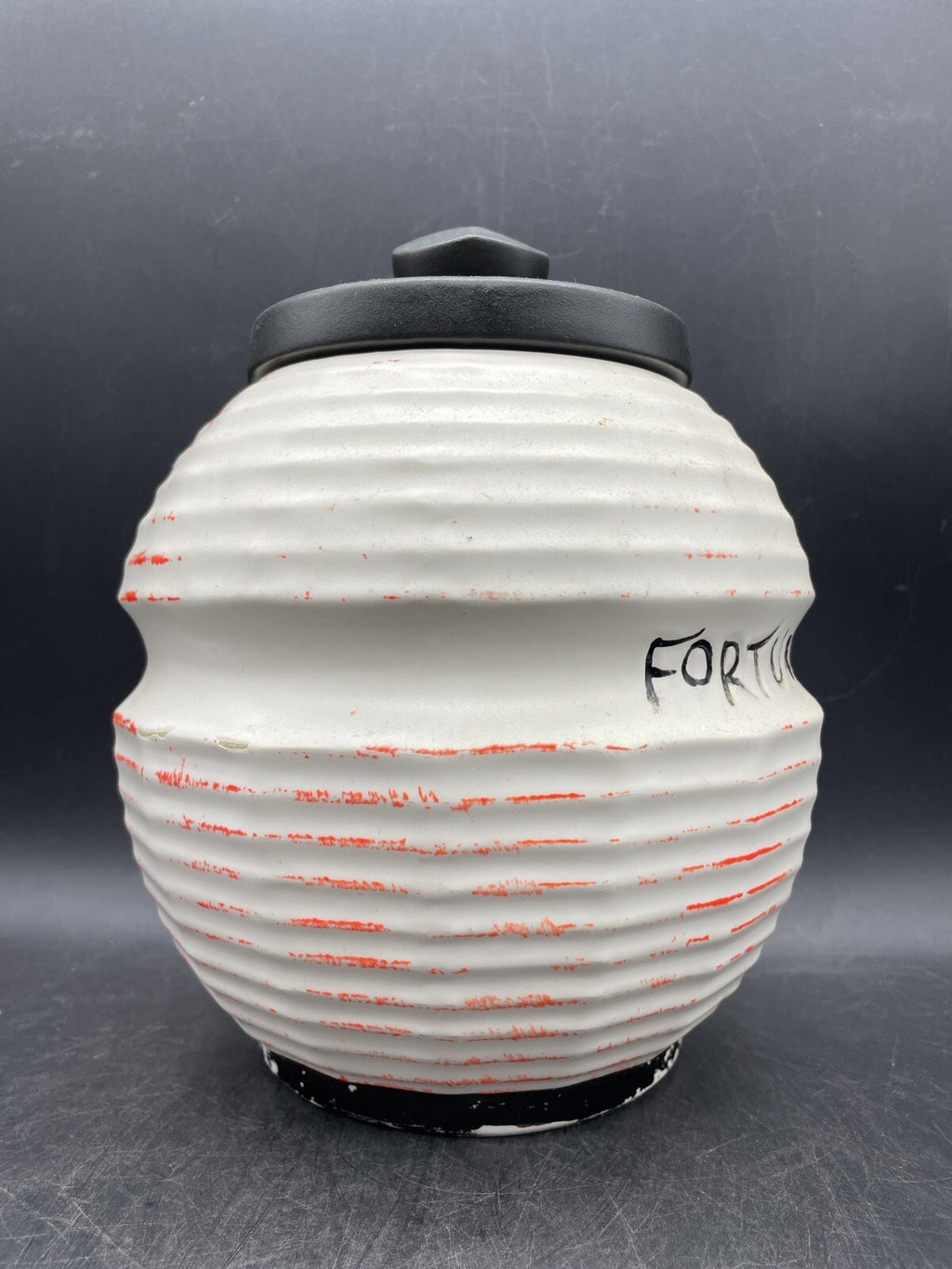 Vintage McCoy Pottery Cookie Jar Lantern Fortune Cookie Jar With Lid