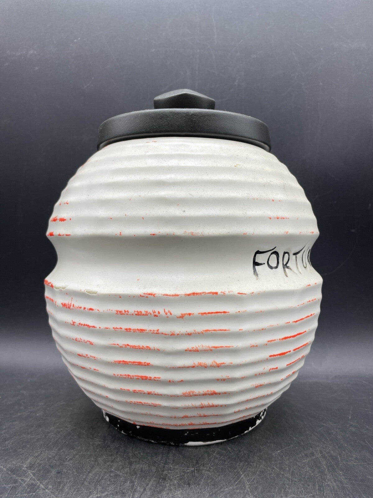 Vintage McCoy Pottery Cookie Jar Lantern Fortune Cookie Jar With Lid