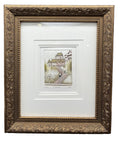 Ernst Geissendorfer Hand-Colored Etching - Rothenburg Rathaus Framed 12.5" x 10.75"