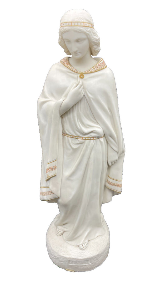 Antique 1860 Copeland Parian Hermione Statue - Large 17" Victorian Sculpture