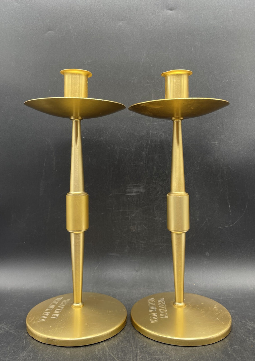 Vintage Brass Altar Candlesticks Pair - Handmade Church Candle Holders 12.25"