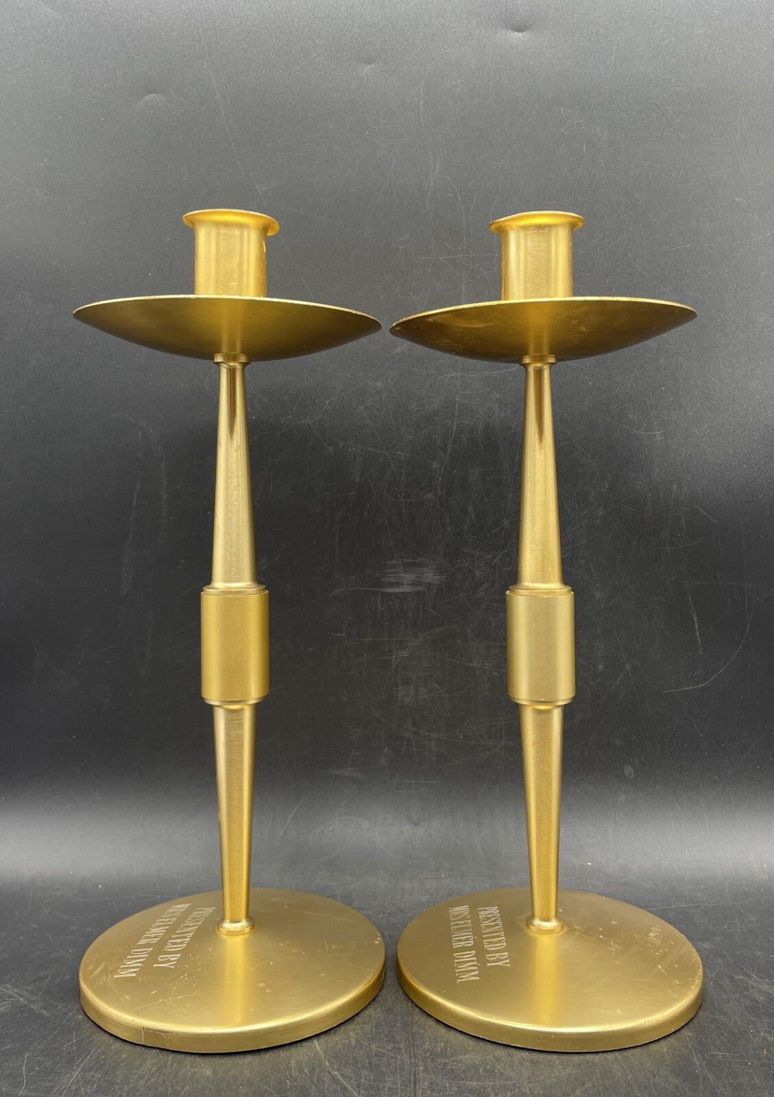 Vintage Brass Altar Candlesticks Pair - Handmade Church Candle Holders 12.25"
