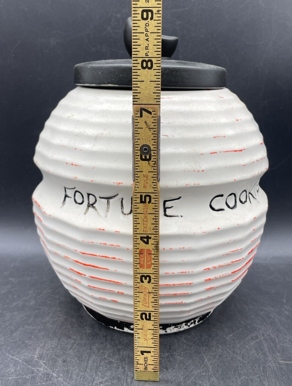 Vintage McCoy Pottery Cookie Jar Lantern Fortune Cookie Jar With Lid
