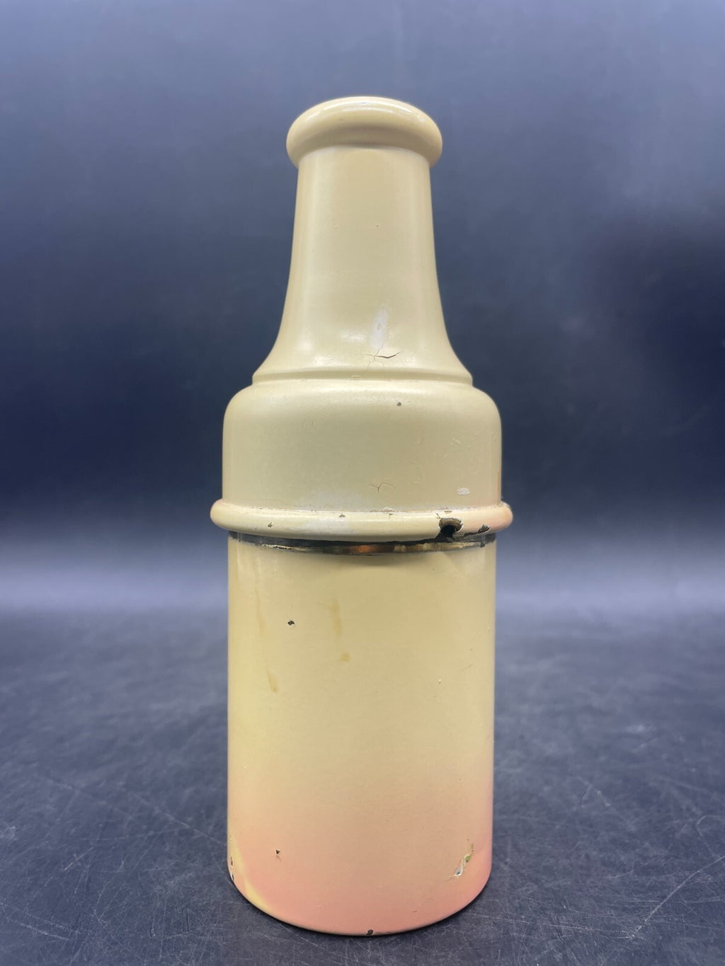Rare Antique European Glass Perfume Bottle with Enamel Travel Case