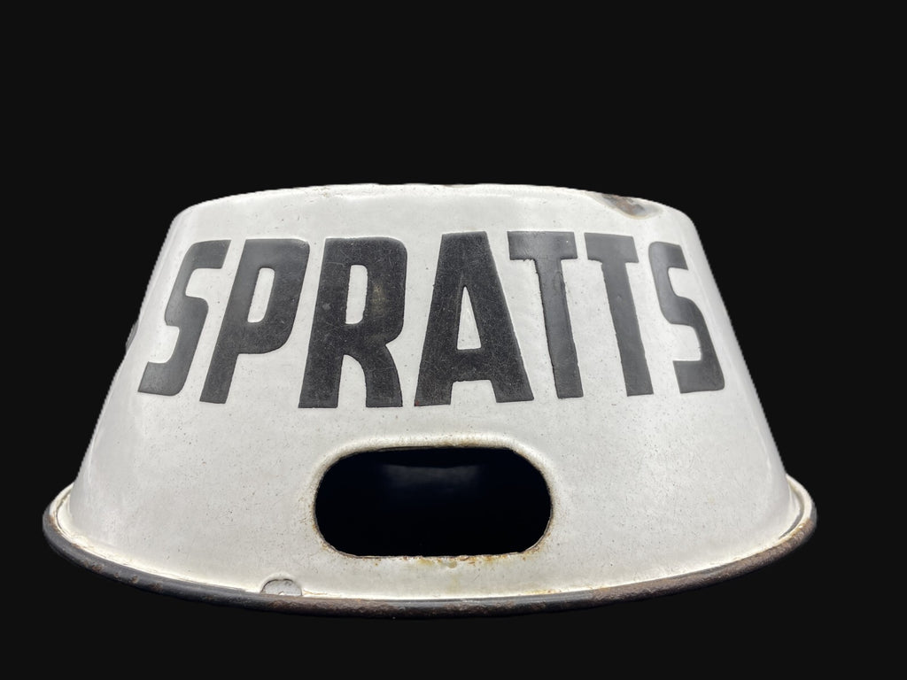 Rare 1920s Spratt's Enamel Advertising Dog Bowl - Iconic Terrier Logo