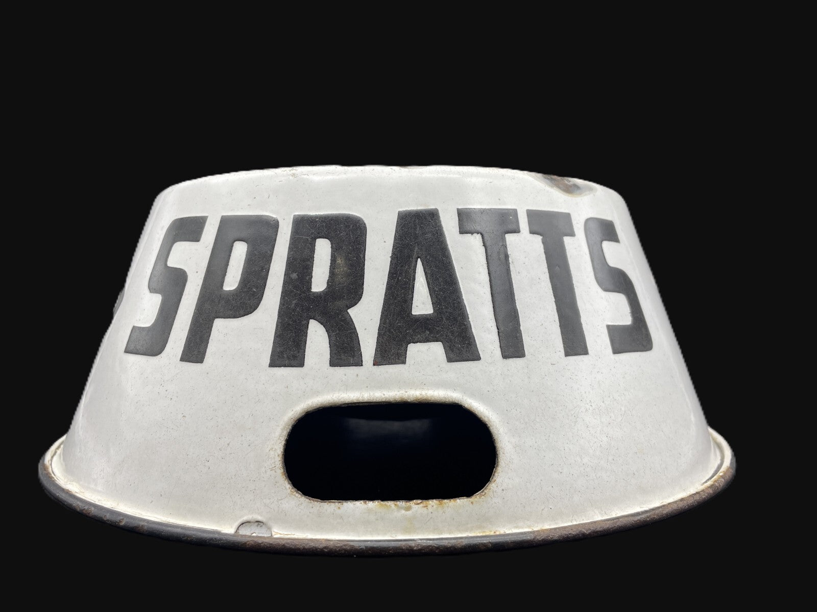 Rare 1920s Spratt's Enamel Advertising Dog Bowl - Iconic Terrier Logo