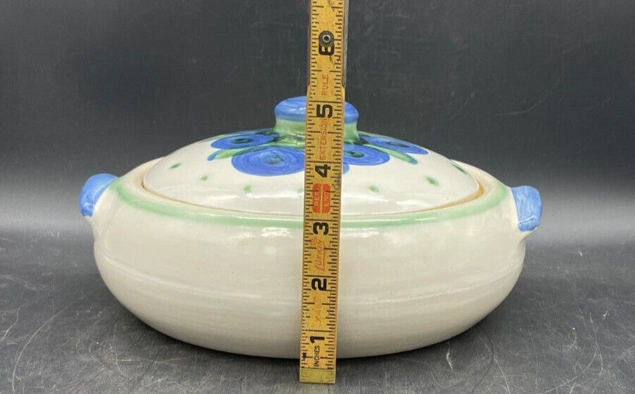 Vintage M.A. Hadley Pottery Covered Casserole - Blueberry Bouquet Signed 8"