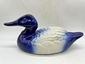 Rare Staffordshire Flow Blue Duck Figurine - Victoria Crest 12" Long