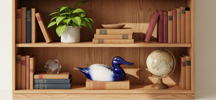 Rare Staffordshire Flow Blue Duck Figurine - Victoria Crest 12" Long