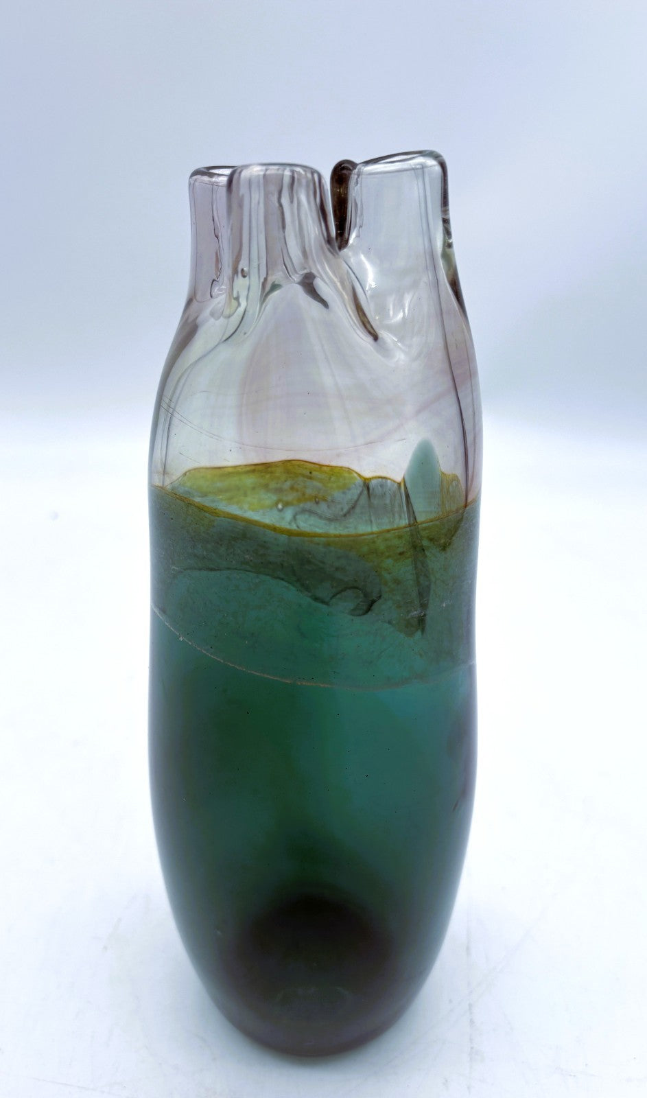 CRAIG ZWEIFEL Hand Blown Art Glass VASE Studio Art Early 1973 Triple Neck Vase