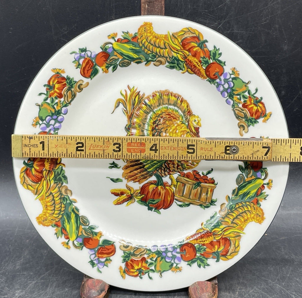 Pilgrim's Harvest Turkey Dinner & Salad Plate Set — American Atelier Thanksgiving
