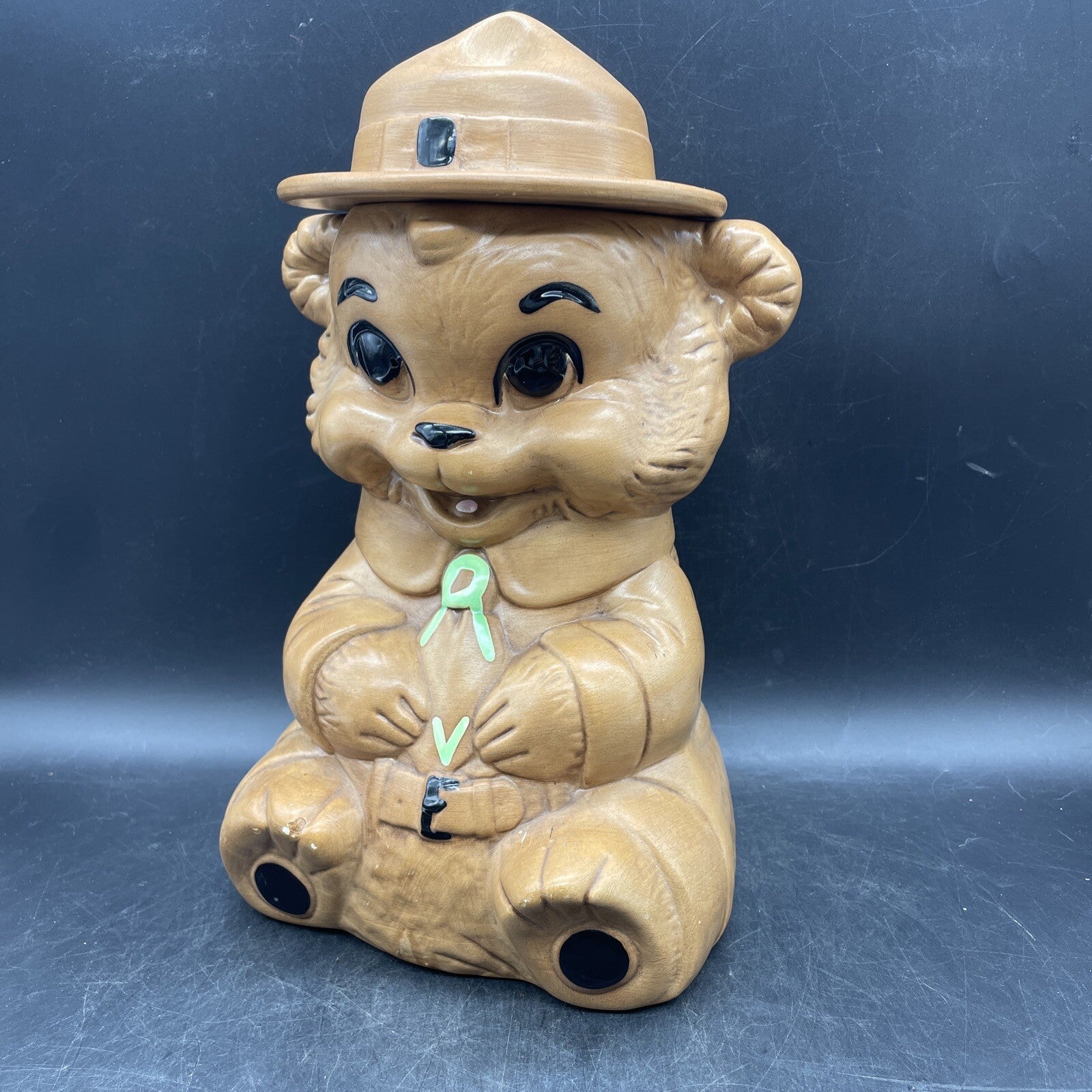Vintage 1960s Twin Winton Smokey the Bear Cookie Jar - Ceramic Ranger