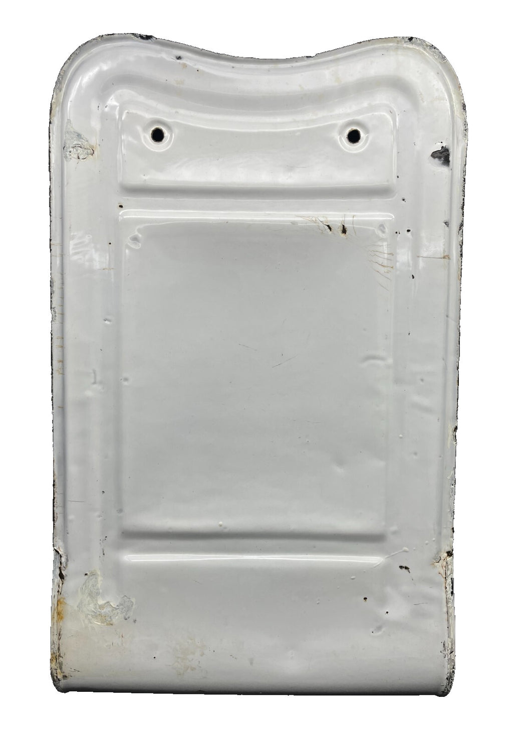 Antique 1930s German White Enamelware Utensil Holder - Vintage Kitchen Organizer 20" x 12"