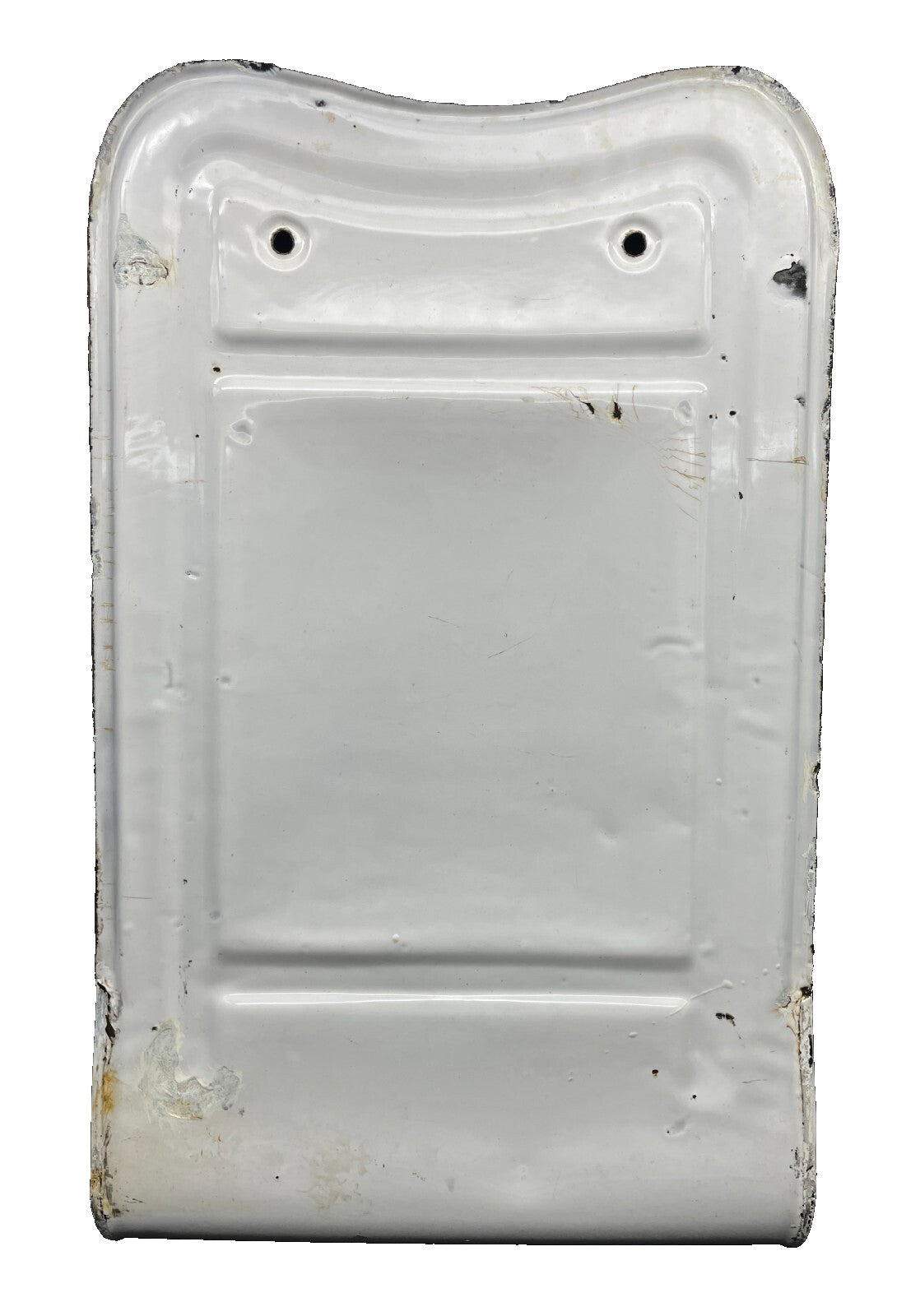 Antique 1930s German White Enamelware Utensil Holder - Vintage Kitchen Organizer 20" x 12"